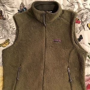 Vintage Original Patagonia Polartech Green Vest: Made in USA, Size L